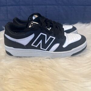 New Balance Kids Black and White Low-Top Sneakers